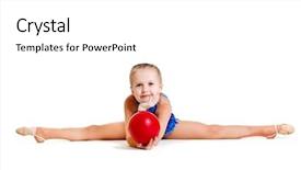  Presentation with artistic - PPT theme consisting of rhythmic gymnastics - lovely young artistic gymnast doing background and a white colored foreground
