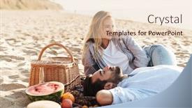  Presentation with movie theater loving couple - PPT theme with lovely-young-couple-having background and a lemonade colored foreground