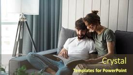  Presentation with relaxing - Amazing presentation design having lovely-young-couple-relaxing backdrop and a tawny brown colored foreground