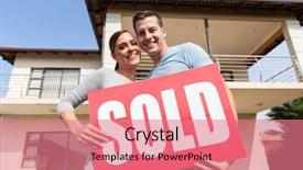  Presentation with old couple - PPT layouts with lovely young couple with sold background and a coral colored foreground