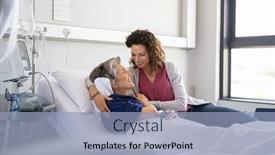  Presentation with senior care - Presentation featuring lovely-young-daughter-visiting-old background and a light blue colored foreground