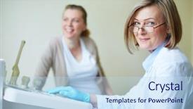  Presentation with love between man and woman - Slides with lovely young woman undergoing regular background and a light blue colored foreground