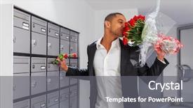  Presentation with lover - Amazing presentation theme having lover boy puts roses backdrop and a gray colored foreground