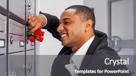  Presentation with lover - Presentation design having lover boy puts roses background and a dark gray colored foreground