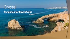  Presentation with napa - Beautiful slide deck featuring lovers-bridge-in-ayia-napa backdrop and a teal colored foreground