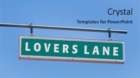  Presentation with lovers - Presentation theme featuring lovers lane sign on bright background and a  colored foreground
