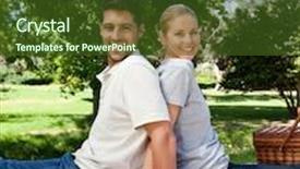  Presentation with lovers - Beautiful slides featuring lovers-picnicking-in-the-park backdrop and a tawny brown colored foreground