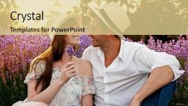  Presentation with lovers - Slide set consisting of lovers background and a blonde colored foreground