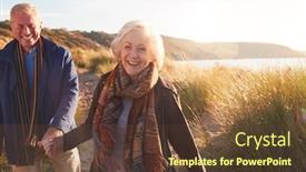  Presentation with sand dunes - Beautiful PPT layouts featuring loving-active-senior-couple-holding backdrop and a tawny brown colored foreground