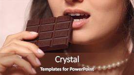  Presentation with taste - Beautiful presentation theme featuring loving chocolate woman bites bar to enjoy the taste close up backdrop and a tawny brown colored foreground