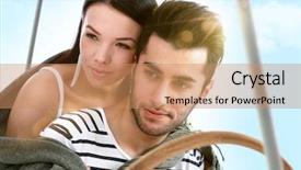  Presentation with sails sailing yacht catamaran sailing - Cool new presentation design with loving couple embracing on sail backdrop and a  colored foreground