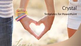  Presentation with outdoors - Amazing PPT theme having wife action - loving couple holding hands outdoors backdrop and a lemonade colored foreground