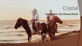  Presentation with horse riding - Slide set consisting of loving-couple-in-summer-clothes background and a  colored foreground
