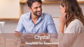  Presentation with young happy couple - Audience pleasing slides consisting of loving couple looking at each backdrop and a coral colored foreground