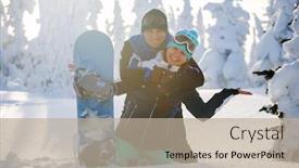 Presentation with snowboard - Colorful slides enhanced with loving-couple-of-young-people backdrop and a mint green colored foreground