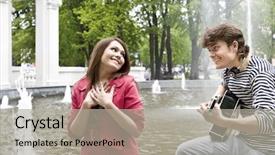  Presentation with first - PPT theme with loving couple on the first background and a  colored foreground