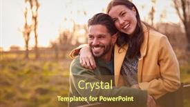  Presentation with walk - PPT theme having loving-couple-on-walk-through background and a tawny brown colored foreground