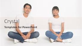  Presentation with relationship - Colorful PPT theme enhanced with loving-couple-sitting backdrop and a lemonade colored foreground