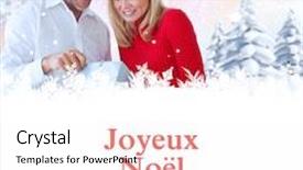  Presentation with noel - Theme featuring loving couple with shopping bag against joyeux noel background and a pink colored foreground