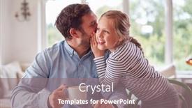  Presentation with paperwork - Presentation theme having loving-daughter-at-home background and a gray colored foreground