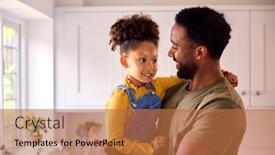  Presentation with army - Slides with loving-daughter-hugging-army-father background and a red colored foreground