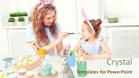  Presentation with happy holiday - Slides consisting of loving-family-concept-happy-mother background and a cream colored foreground