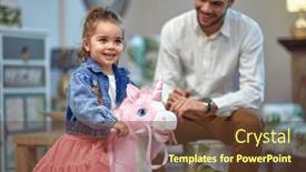  Presentation with horse riding - Theme consisting of loving-father-and-his-adorable background and a  colored foreground