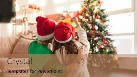  Presentation with rainbow lgbt - PPT layouts featuring loving-female-couple-drinking-champagne background and a coral colored foreground