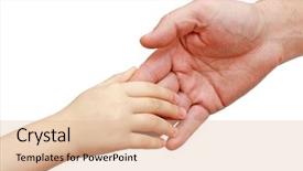  Presentation with father - Beautiful presentation theme featuring loving god - hands of the child backdrop and a lemonade colored foreground