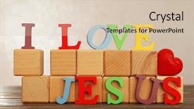  Presentation with light sign - Presentation theme featuring loving god - i love jesus sign illustrated background and a lemonade colored foreground