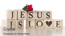  Presentation with white rose - Colorful presentation design enhanced with young mother with her baby backdrop and a lemonade colored foreground