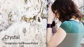  Presentation with prayer - Cool new PPT theme with loving god - young female prayer against stone backdrop and a lemonade colored foreground