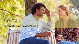 Presentation with relaxing - Cool new PPT theme with loving-mature-couple-relaxing-sitting backdrop and a yellow colored foreground