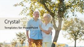  Presentation with cartoon kids holding hands - PPT layouts consisting of loving memory - romantic senior couple holding hands background and a mint green colored foreground