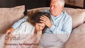  Presentation with empathy - Presentation featuring loving-middle-aged-father-hugging background and a coral colored foreground