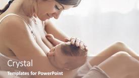  Presentation with loving mom - Beautiful slides featuring loving mom breastfeeding her newborn backdrop and a coral colored foreground