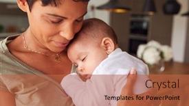  Presentation with sleeping baby - Colorful slides enhanced with loving-mother-holding-sleeping-3 backdrop and a red colored foreground