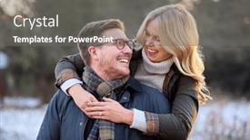  Presentation with walk - Presentation theme enhanced with loving-newly-engaged-couple-hugging background and a gray colored foreground