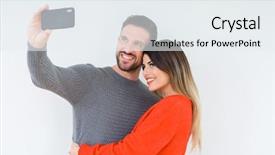  Presentation with loving hearts love heart candy - Cool new PPT theme with loving others - beautiful young couple in love backdrop and a sky blue colored foreground