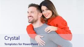  Presentation with love surge - Audience pleasing presentation theme consisting of loving others - beautiful young couple in love backdrop and a sky blue colored foreground