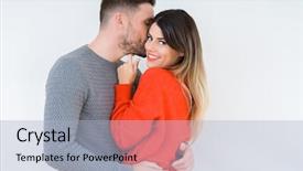  Presentation with romantic love - Presentation theme consisting of loving others - beautiful young couple in love background and a light blue colored foreground