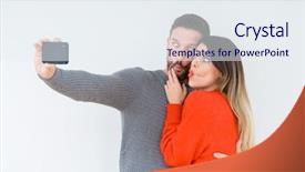  Presentation with loving hearts love heart candy - Audience pleasing PPT theme consisting of loving others - beautiful young couple in love backdrop and a sky blue colored foreground