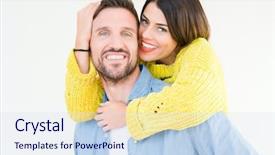  Presentation with brownies love - Presentation with loving others - beautiful young couple in love background and a sky blue colored foreground