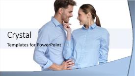  Presentation with love - Slide deck with loving others - embraced in love couple looking background and a  colored foreground