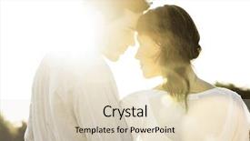  Presentation with romantic - Beautiful PPT theme featuring loving others - rear view of romantic couple backdrop and a lemonade colored foreground