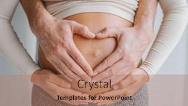  Presentation with expecting parents - Presentation design featuring loving-parents-heart-shape-hands background and a  colored foreground