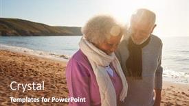  Presentation with walk - Audience pleasing PPT theme consisting of loving-retired-couple-holding-hands backdrop and a tawny brown colored foreground