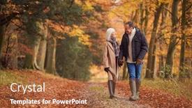  Presentation with senior couple - Slide set consisting of loving-senior-couple-holding-hands background and a red colored foreground