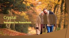  Presentation with woodland - Audience pleasing PPT theme consisting of loving-senior-couple-holding-hands backdrop and a tawny brown colored foreground