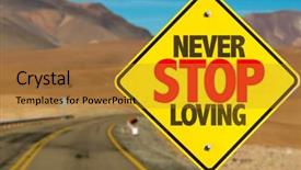  Presentation with road stop sign - Colorful presentation design enhanced with loving sign on desert road backdrop and a  colored foreground